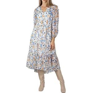 Joie Maxi Limited Edition Floral Fields Long Sleeve Tiered Dress Size XXL